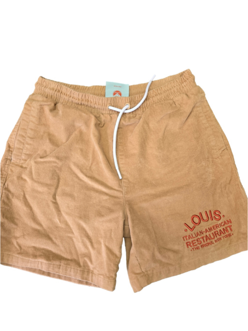 Men's Shoe Palace The Godfather Corduroy Shorts Size L Beige Red
